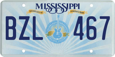 MS license plate BZL467