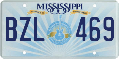 MS license plate BZL469