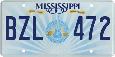 MS license plate BZL472