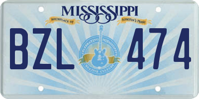 MS license plate BZL474