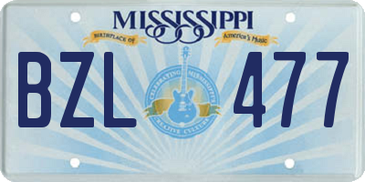 MS license plate BZL477