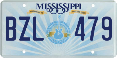 MS license plate BZL479