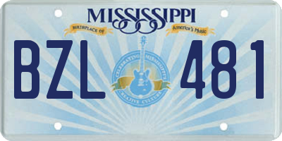 MS license plate BZL481