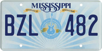 MS license plate BZL482