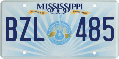 MS license plate BZL485