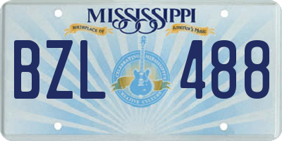 MS license plate BZL488