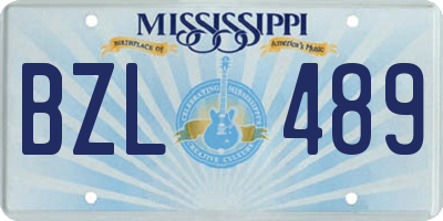 MS license plate BZL489