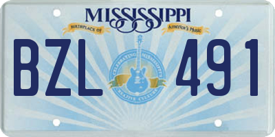 MS license plate BZL491