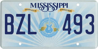 MS license plate BZL493