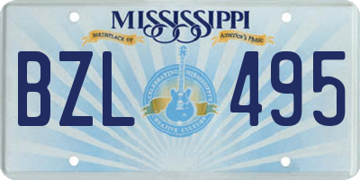 MS license plate BZL495