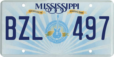 MS license plate BZL497