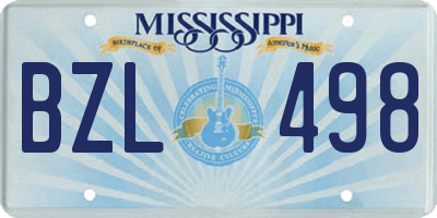 MS license plate BZL498
