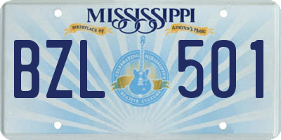 MS license plate BZL501