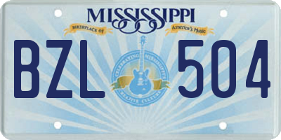 MS license plate BZL504
