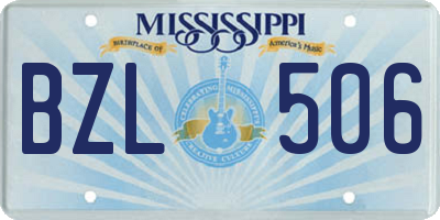 MS license plate BZL506