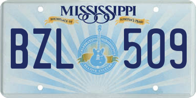 MS license plate BZL509