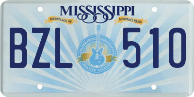 MS license plate BZL510
