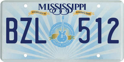 MS license plate BZL512