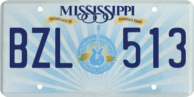 MS license plate BZL513