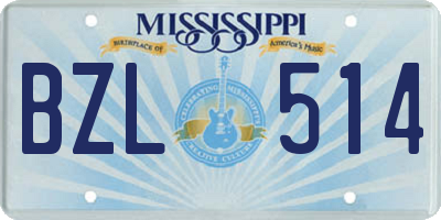 MS license plate BZL514