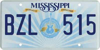 MS license plate BZL515