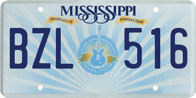 MS license plate BZL516