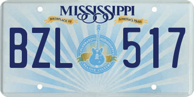 MS license plate BZL517