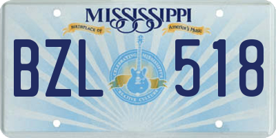 MS license plate BZL518