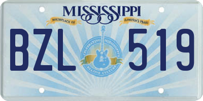 MS license plate BZL519