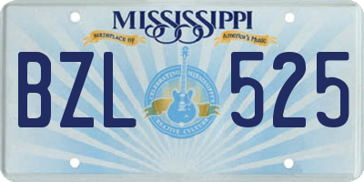 MS license plate BZL525