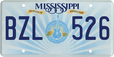 MS license plate BZL526