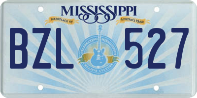 MS license plate BZL527