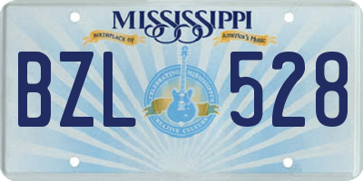 MS license plate BZL528