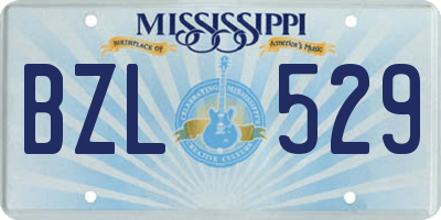MS license plate BZL529