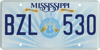MS license plate BZL530