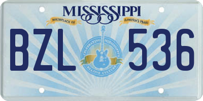 MS license plate BZL536