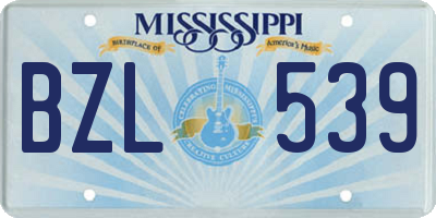MS license plate BZL539