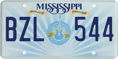 MS license plate BZL544