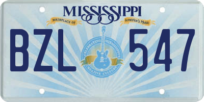 MS license plate BZL547