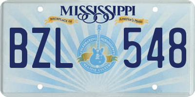 MS license plate BZL548