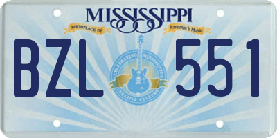 MS license plate BZL551