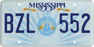 MS license plate BZL552
