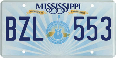 MS license plate BZL553