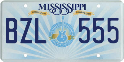 MS license plate BZL555