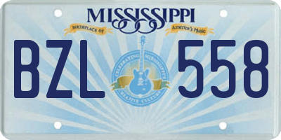 MS license plate BZL558