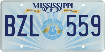 MS license plate BZL559