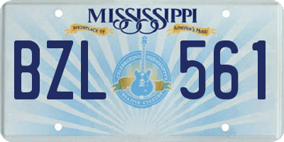 MS license plate BZL561
