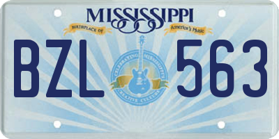 MS license plate BZL563