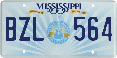 MS license plate BZL564