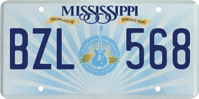 MS license plate BZL568